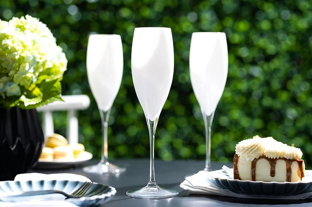 Champagne Flute Glasses Set Of 6 Crystal White 11 Oz Y1274