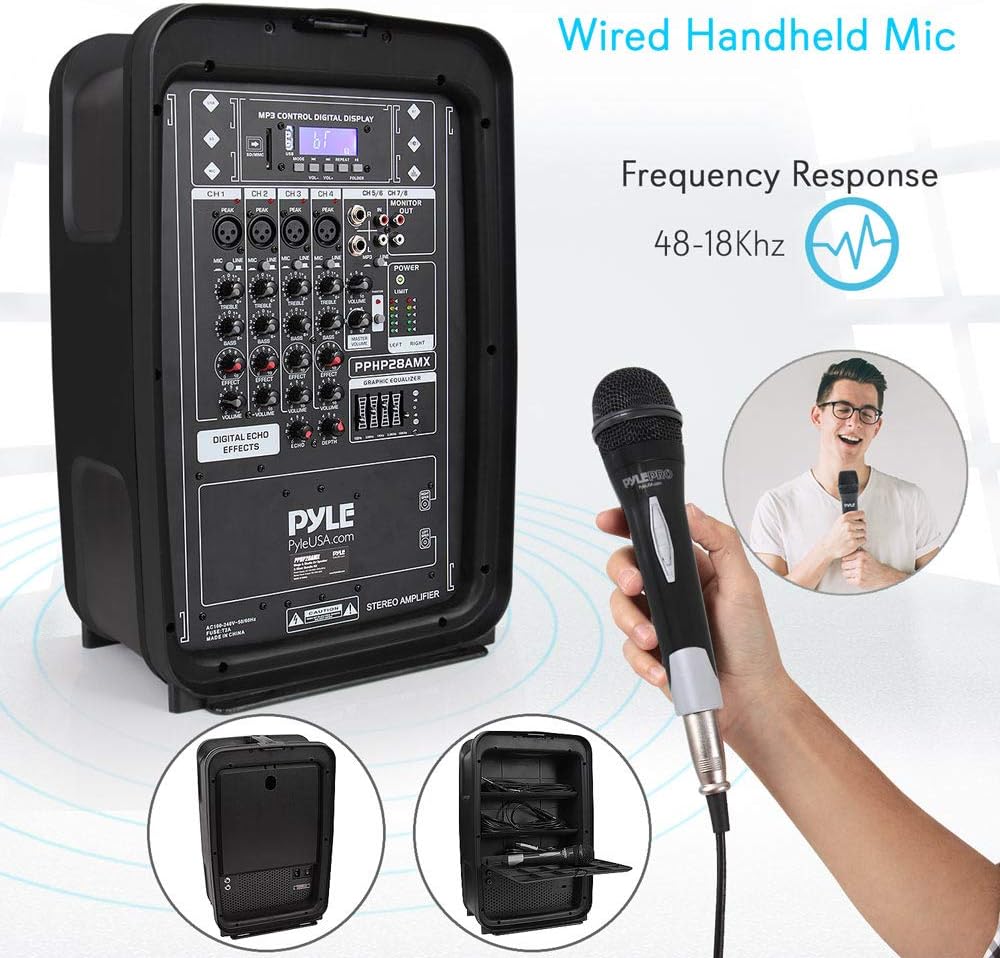 300 W Portable Wireless Bluetooth PA Speaker DJ Mixer Bundle F62048