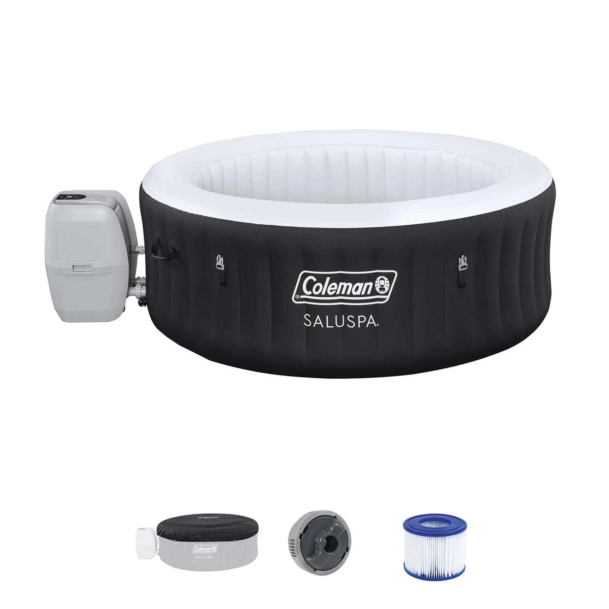 4 Person Inflatable Hot Tub Spa with 12 Filter Cartridges R2136