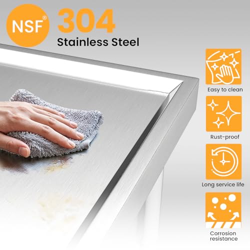 39'' Stainless Steel Single Bowl Utility Sink with Shelves P92188