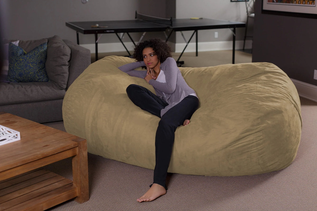 Charcoal 7.5 ft Memory Foam Bean Bag Chair Z781