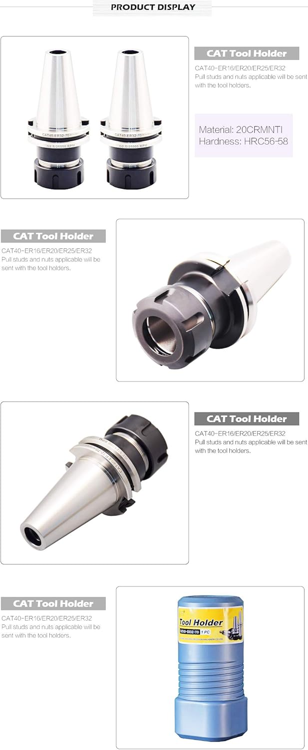 CAT40 ER32 70mm Tool Holder with Pull Studs and Collet Chuck Q57700