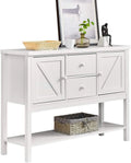 White Console Table with Drawers and Shelf H373