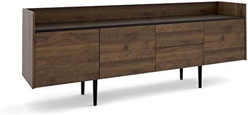 Walnut and Black 2 Drawer 3 Door Sideboard Cabinet K502508