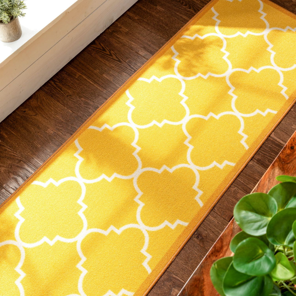 2' x 7' Non-Slip Yellow Rug I127653