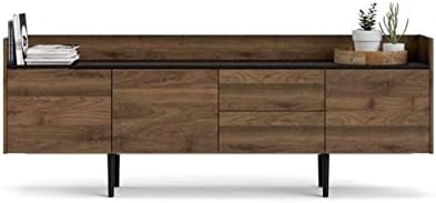 Walnut and Black 2 Drawer 3 Door Sideboard Cabinet K502508