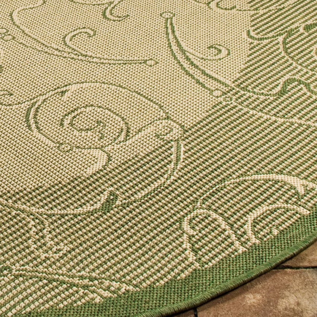 Natural/Olive Round Indoor/Outdoor Area Rug V93749