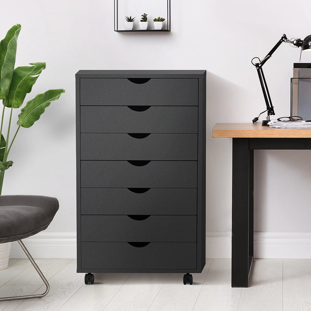 Black 7 Drawer Wood Dresser P481483