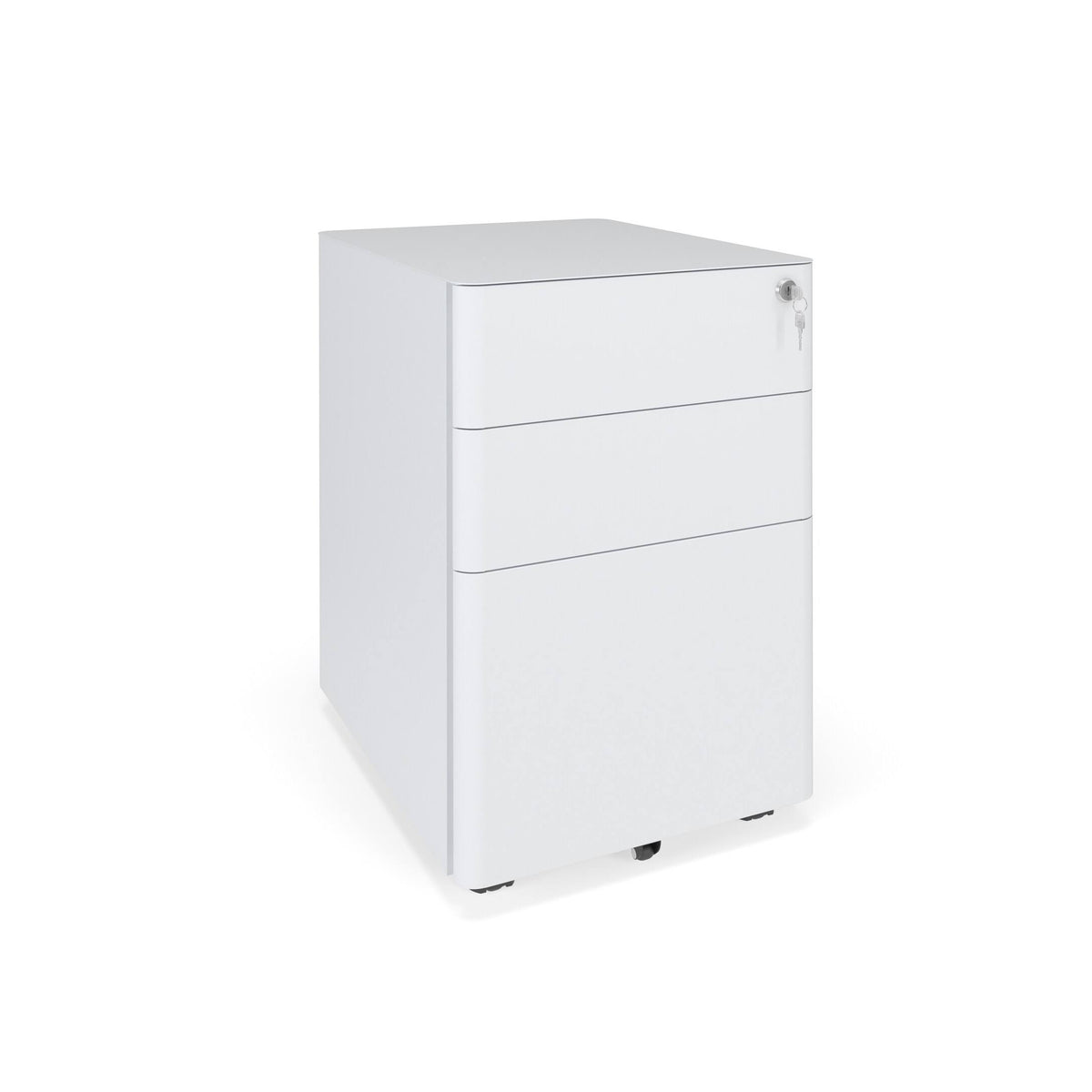 White Mobile Metal Pedestal Filing Cabinet G721359