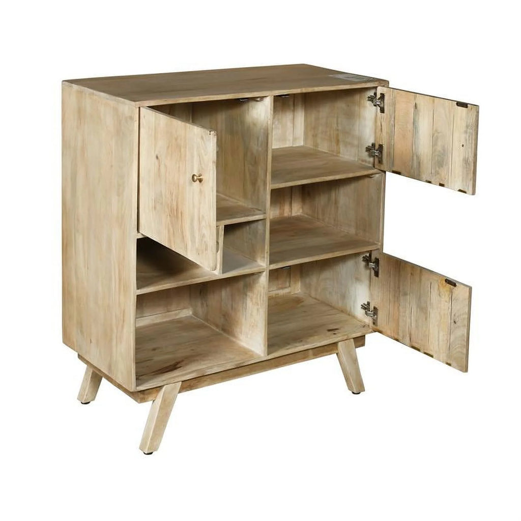 Natural Three Door Tall Wood Cabinet D754478