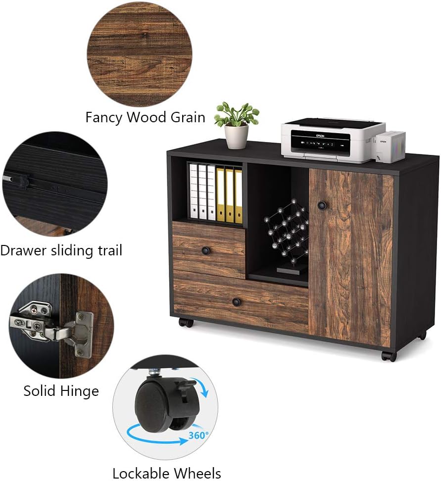 2 Drawer Mobile File Cabinet with Wheels Z4426