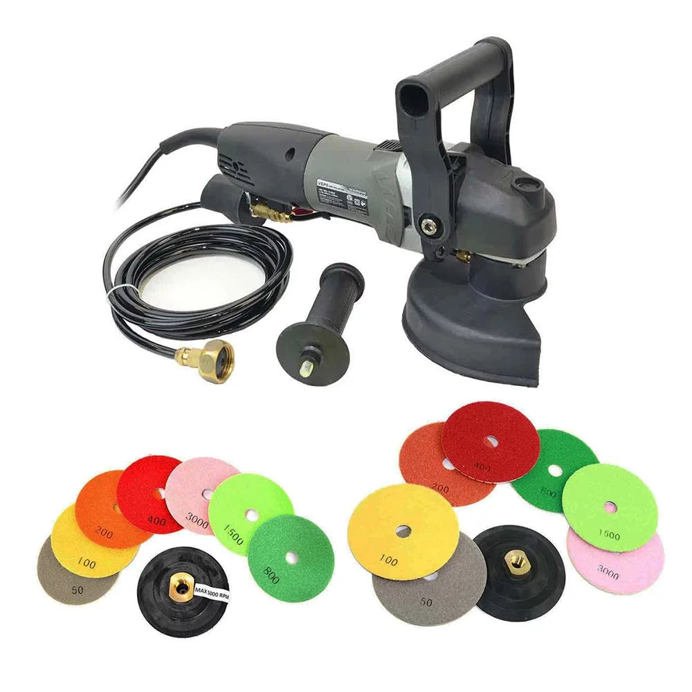 Variable Speed 700-3000 RPM 800 Watt Wet Grinder with Diamond Polishing Pads B9275