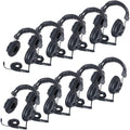 Black Over-Ear Headphones with 1/4 inch Adapter Plug, Pack of 10 U522