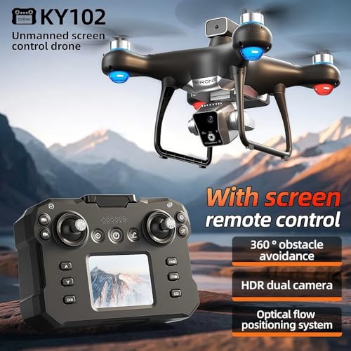 Drone with Screen Controller, Brushless Motor, Optical Flow Localization, Obstacle Avoidance, Black G372983