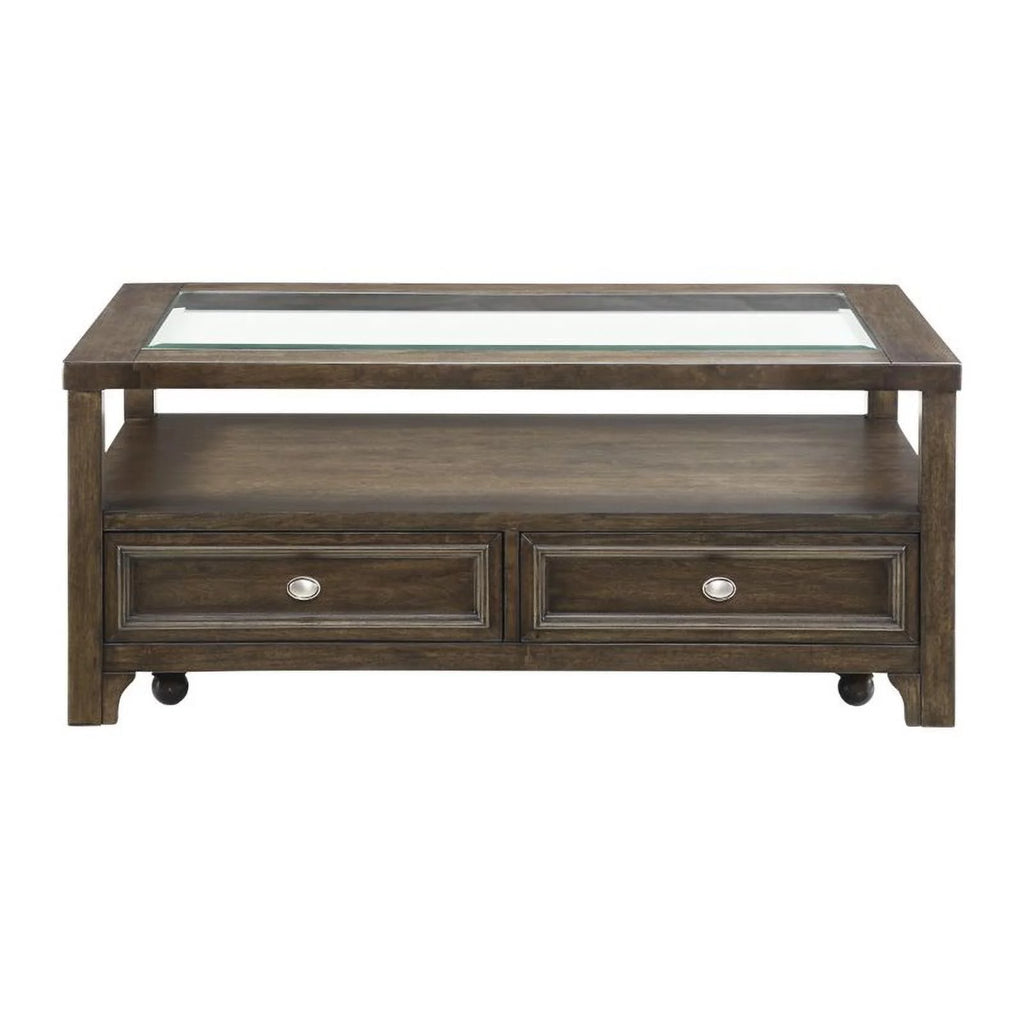 Auburn Wood 2 Drawer Coffee Table G600094