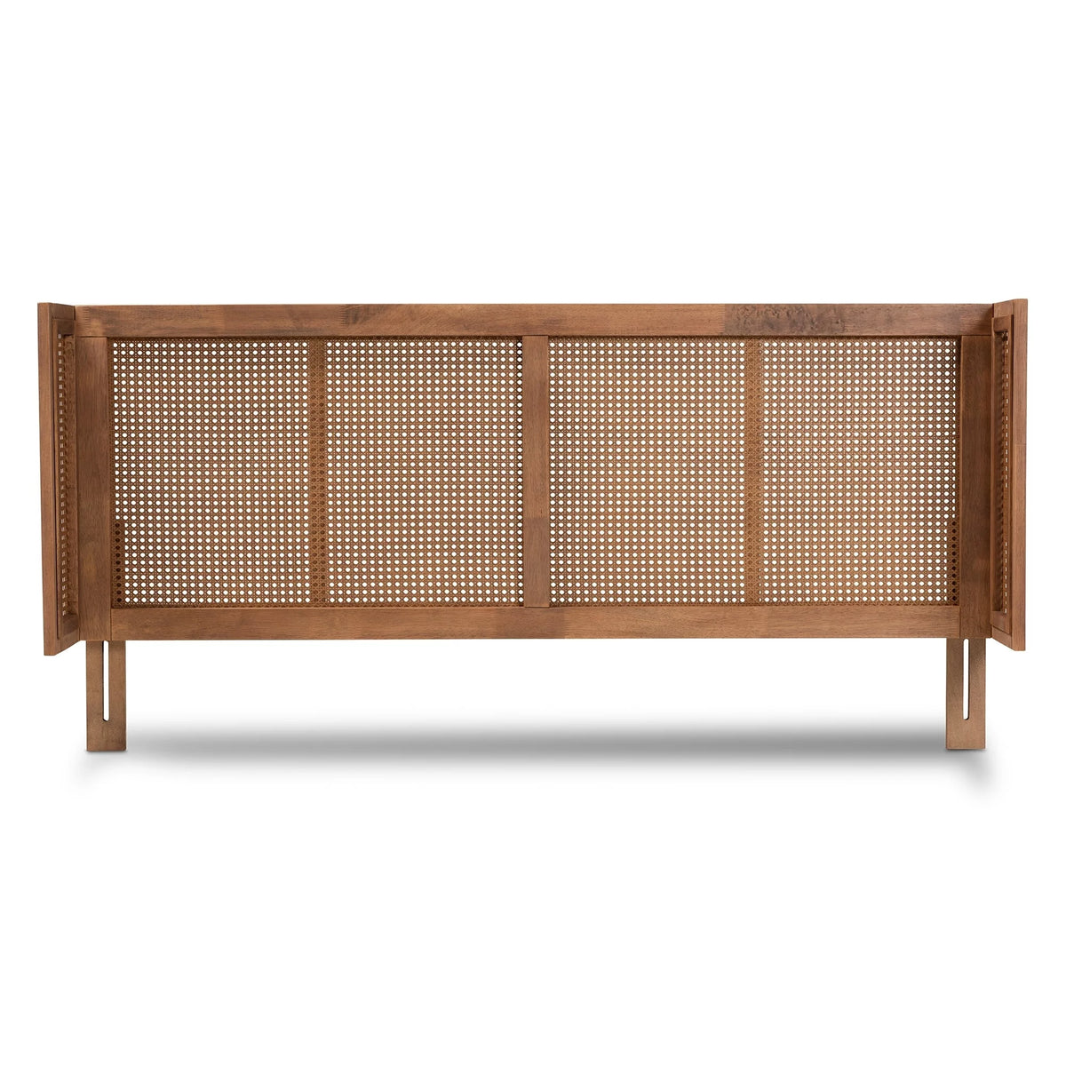 King Wood and Rattan Headboard Q4032