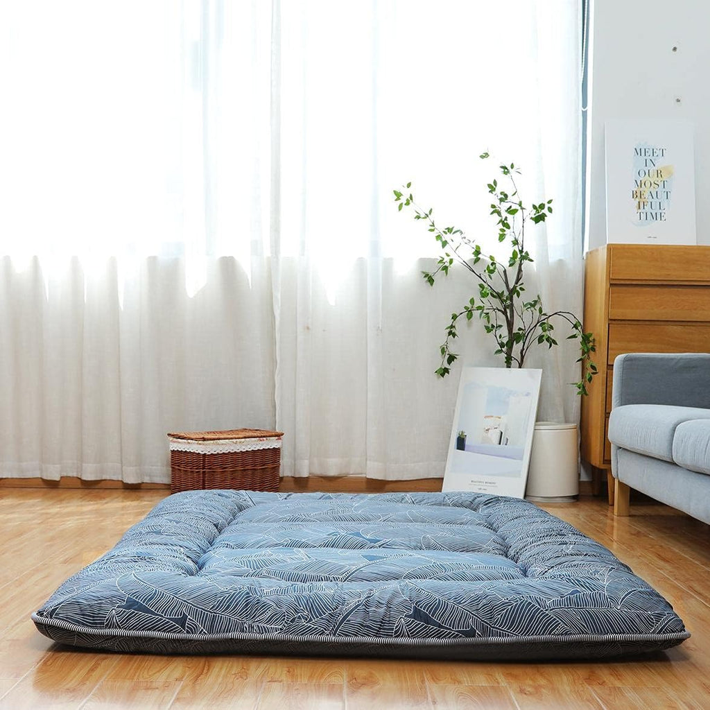Japanese Floor Mattress Foldable Roll Up Tatami Mat with Washable Cover Q614