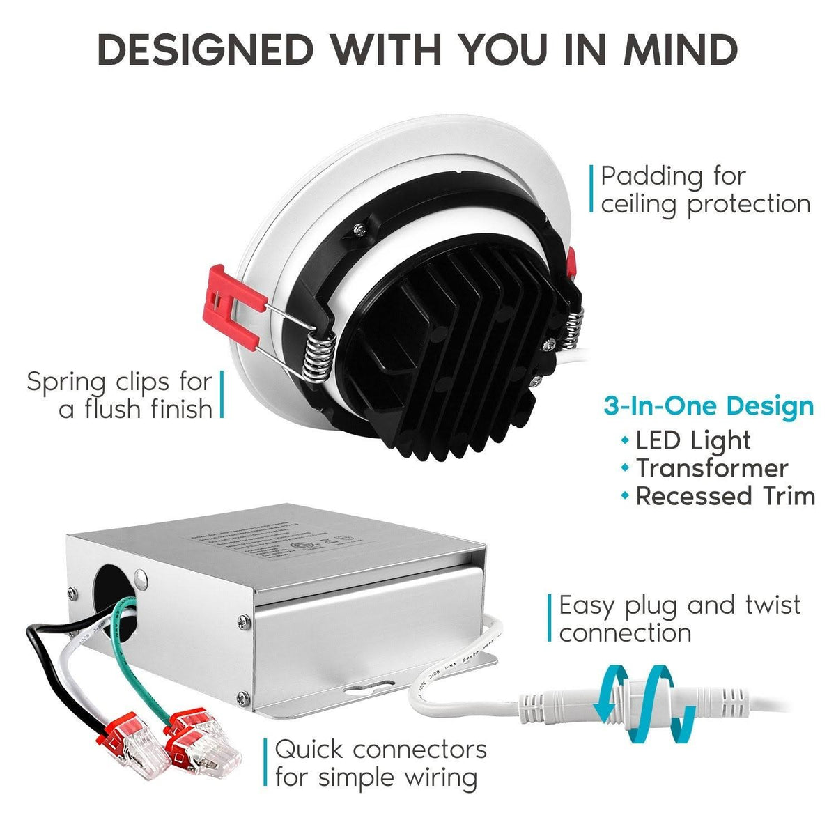 4 in. Adjustable Gimbal Integrated LED Recessed Light 6-Pack O1985