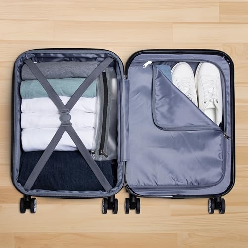 Expandable Hardside Spinner Luggage, Black, 21" Carry-on H193825