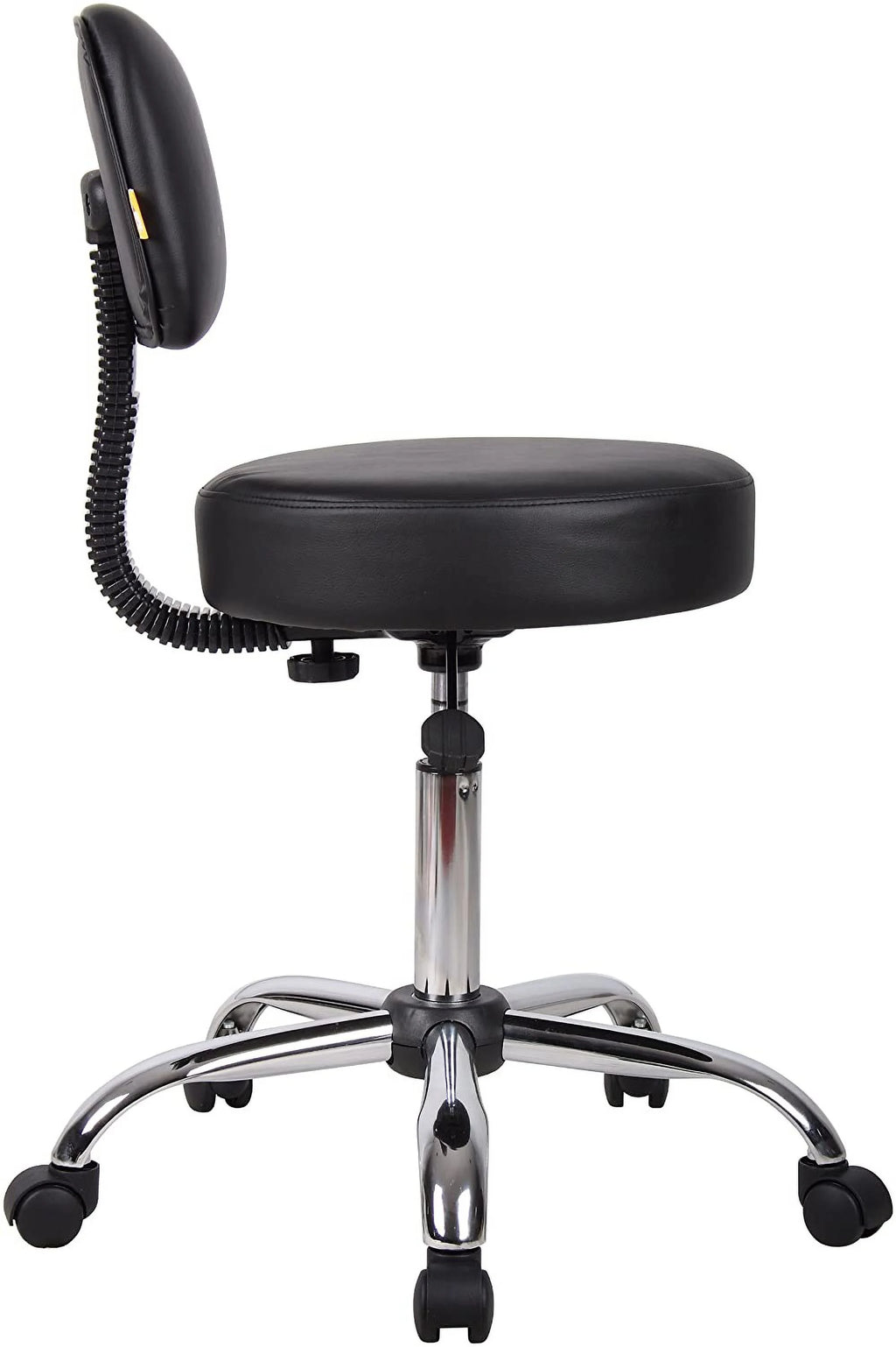 Black Vinyl Stool with Back Cushion X6208