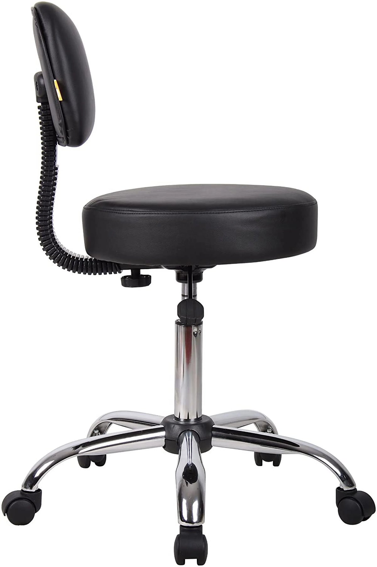 Black Vinyl Stool with Back Cushion X6208