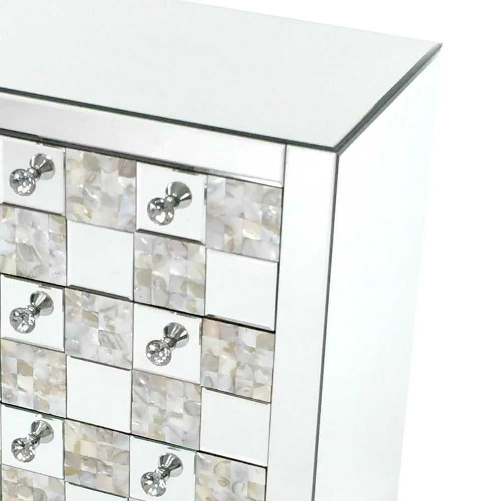 26 inch 3 Drawer Chest with Mirror Inlay Y7672