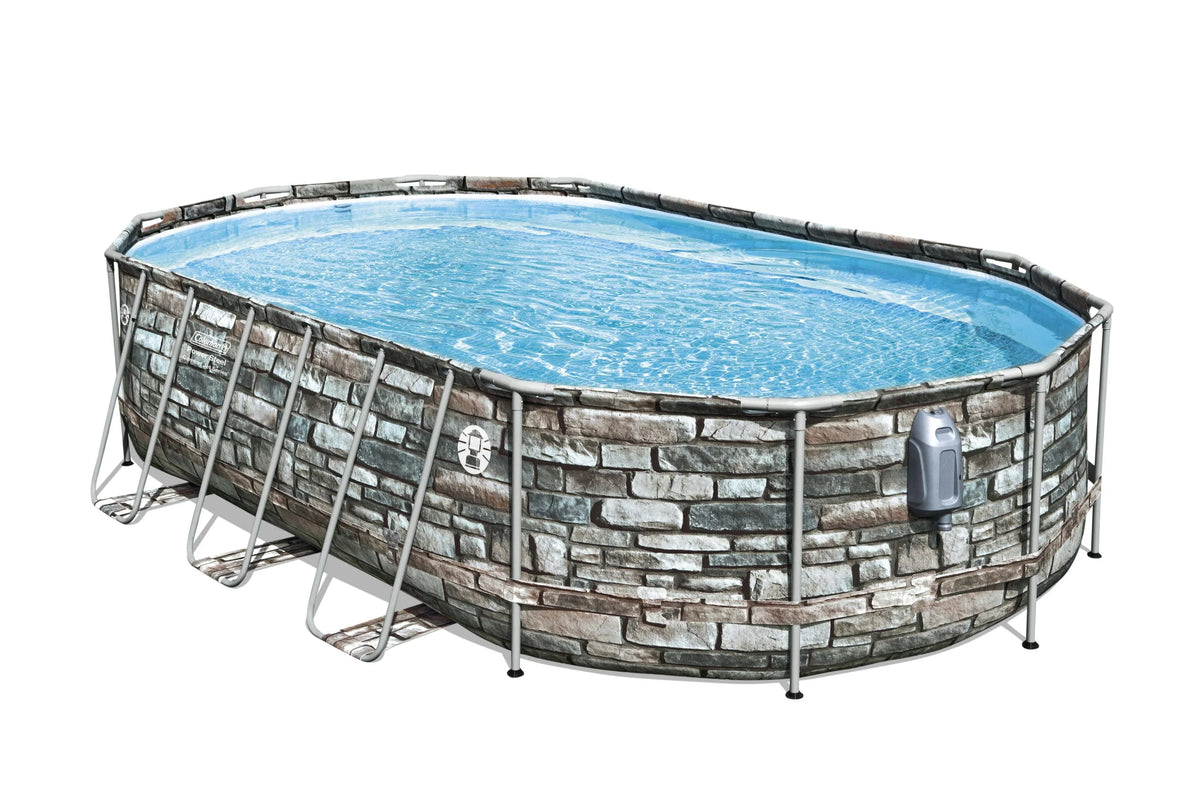 Coleman 20' Power Steel Comfort Jet Oval 48 Deep Metal Frame Above Ground Pool L9399