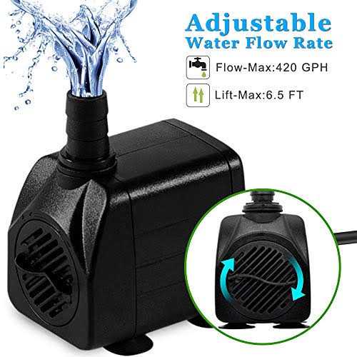 10W 160GPH Submersible Pump with 3.3 ft Tubing O190