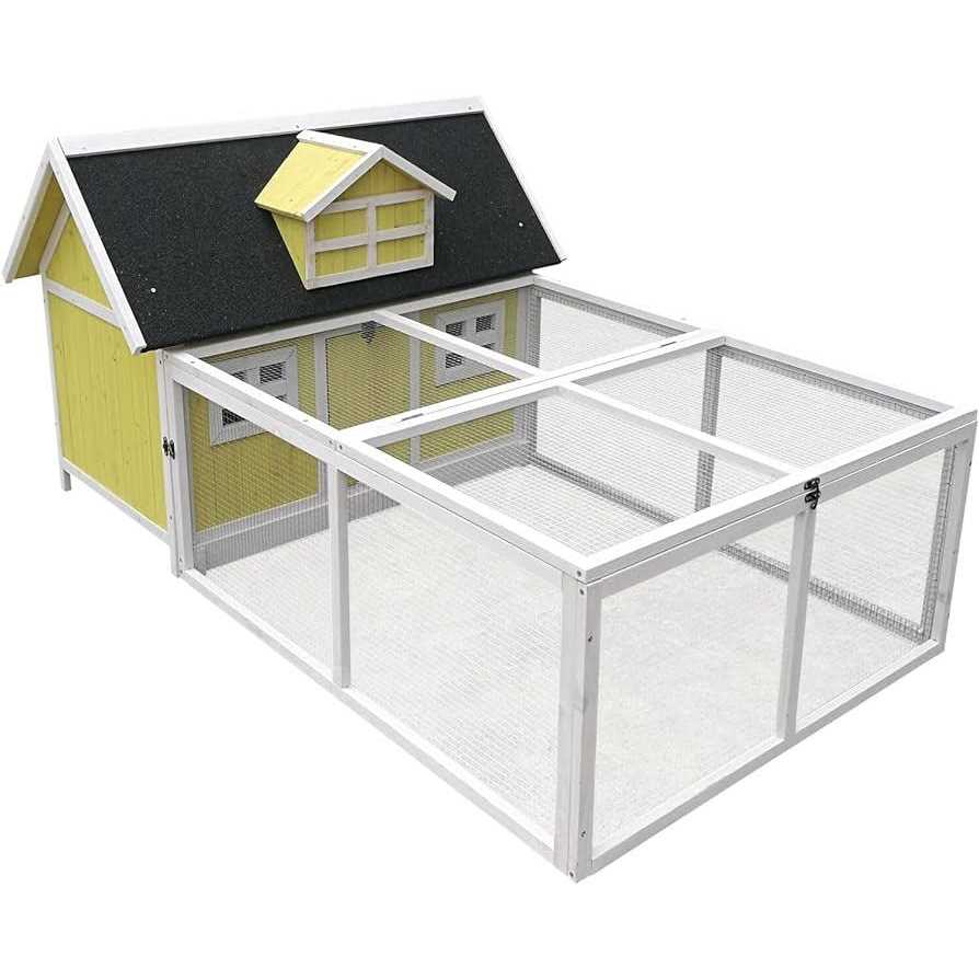 Outdoor Wooden Chicken Coop with Wire Mesh Run X3574