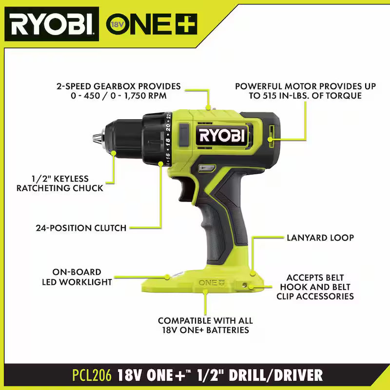 18V Cordless 6-Tool Combo Kit with Battery and Charger L516