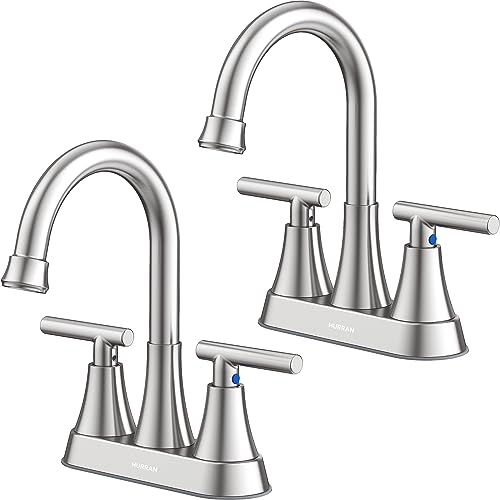 4 inch Matte Black 2-Handle Centerset Bathroom Sink Faucet with Pop-up Drain C735