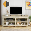 58 Modern TV Stand with 4 Open Storage Cabinets, Oak M2341