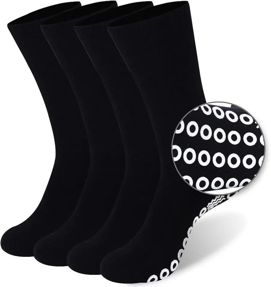 Non-Skid Moisture Wicking Cushioned Crew Grip Socks S11836