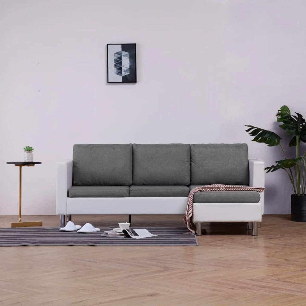 3-Seater Faux Leather L-Shaped Sectional Sofa F67601
