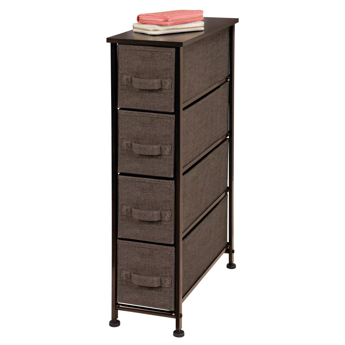 Narrow 4 Fabric Drawers Dresser Q222447