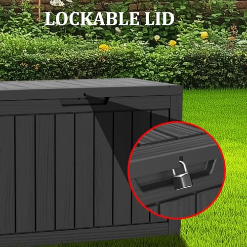 Brown 150GAL Large Capacity Outdoor Deck Box with Lock Hole P10113