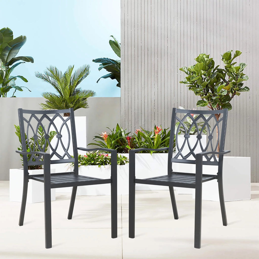5 Pieces Outdoor Patio Dining Set with 4 Stackable Chairs O55200