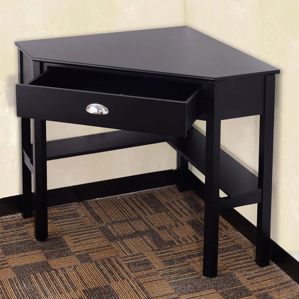 Black Wood Computer Desk with Drawer X6478