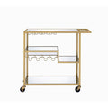 Gold and Clear Glass Serving Cart V74205