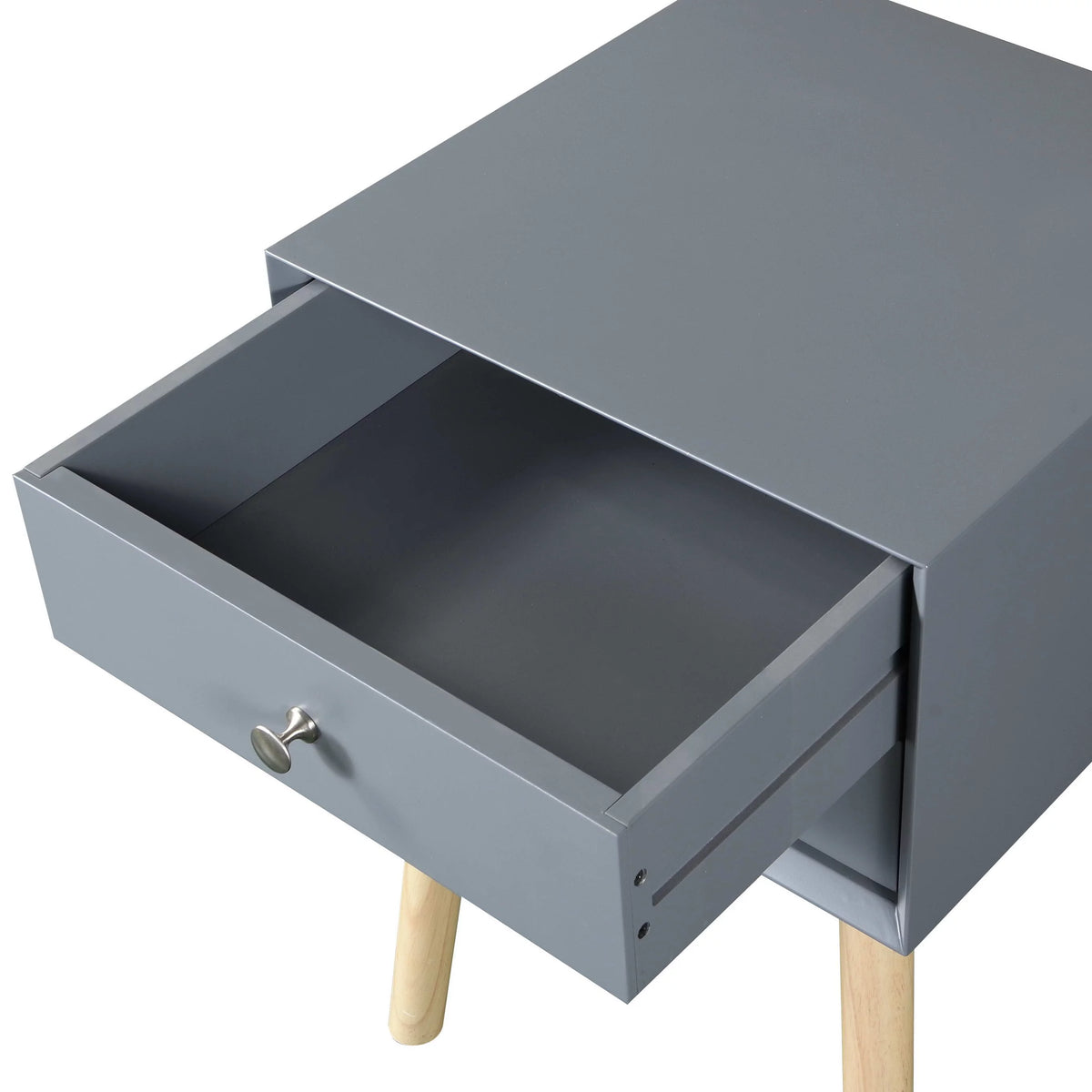 2 Drawer Rubber Wood Side Table H93374