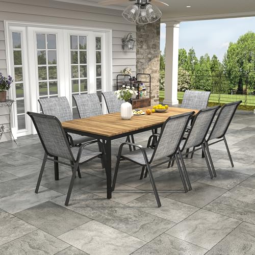 Set of 6 Stackable Textilene Metal Outdoor Chairs C62799