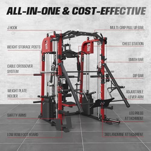 Commercial Smith Machine with Squat Rack and Cable Crossover T69652
