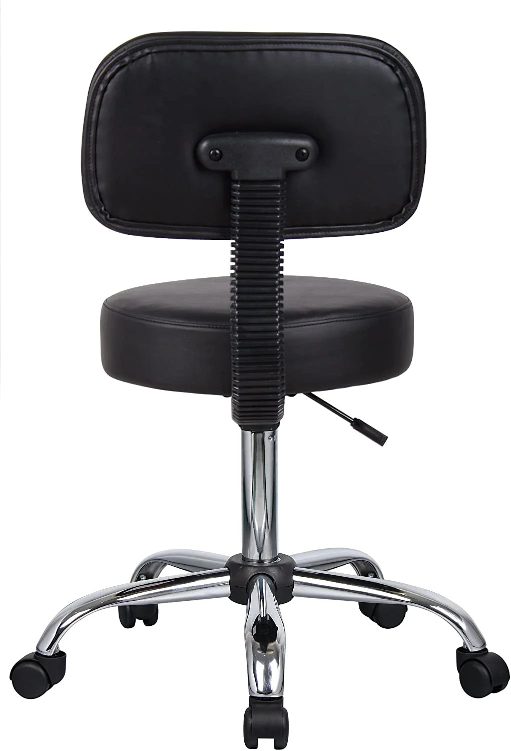 Black Vinyl Stool with Back Cushion X6208