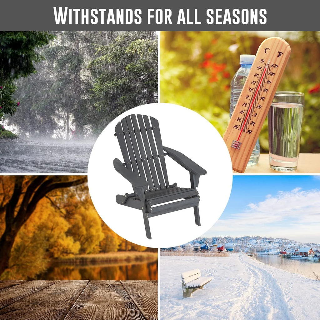 Folding Adirondack Chair Set of 2 Grey X533