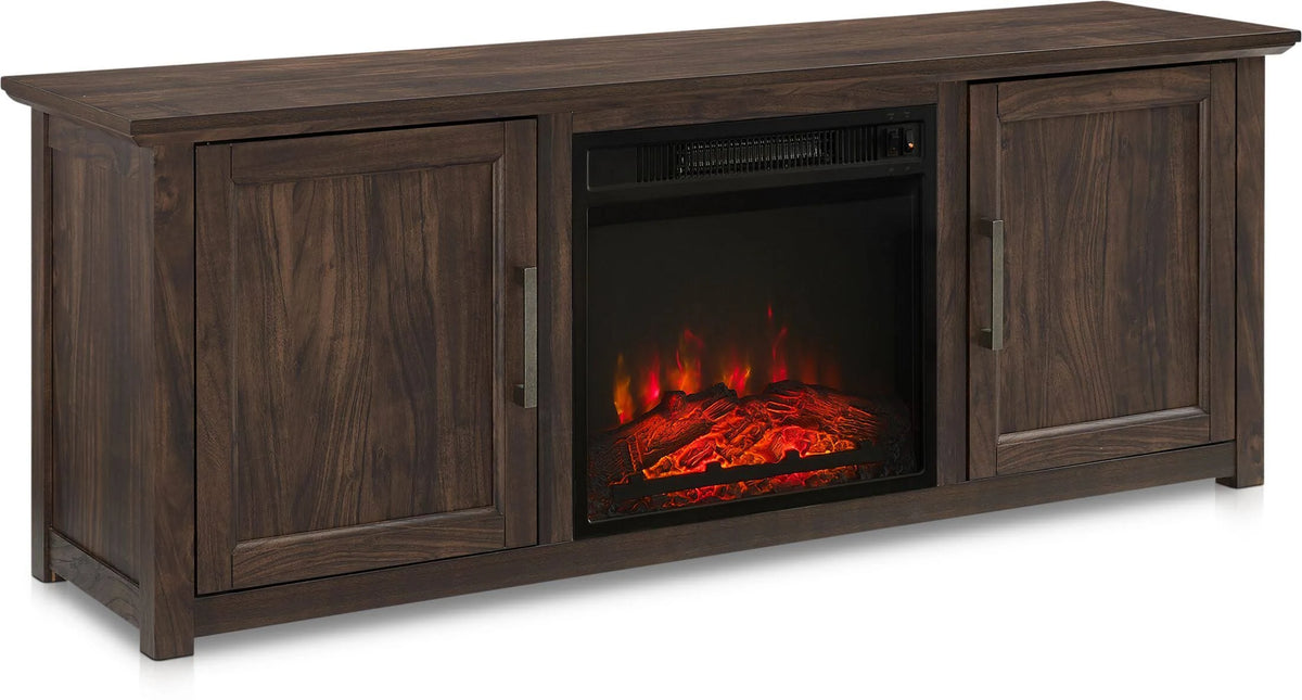 58” TV Stand with Fireplace Dark Walnut B219755