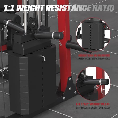 Commercial Smith Machine with Squat Rack and Cable Crossover T69652
