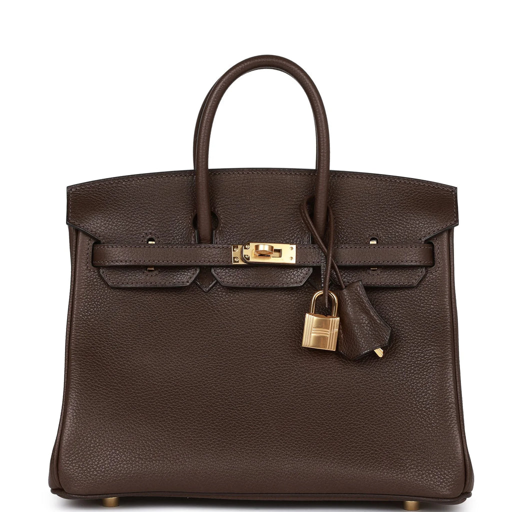 Birkin 25 Ebene Barenia Faubourg Gold Hardware R225