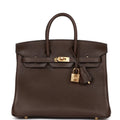 Birkin 25 Ebene Barenia Faubourg Gold Hardware R225
