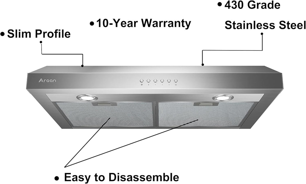 36 inch 900 CFM Slim Stainless Steel Under Cabinet Range Hood C760292