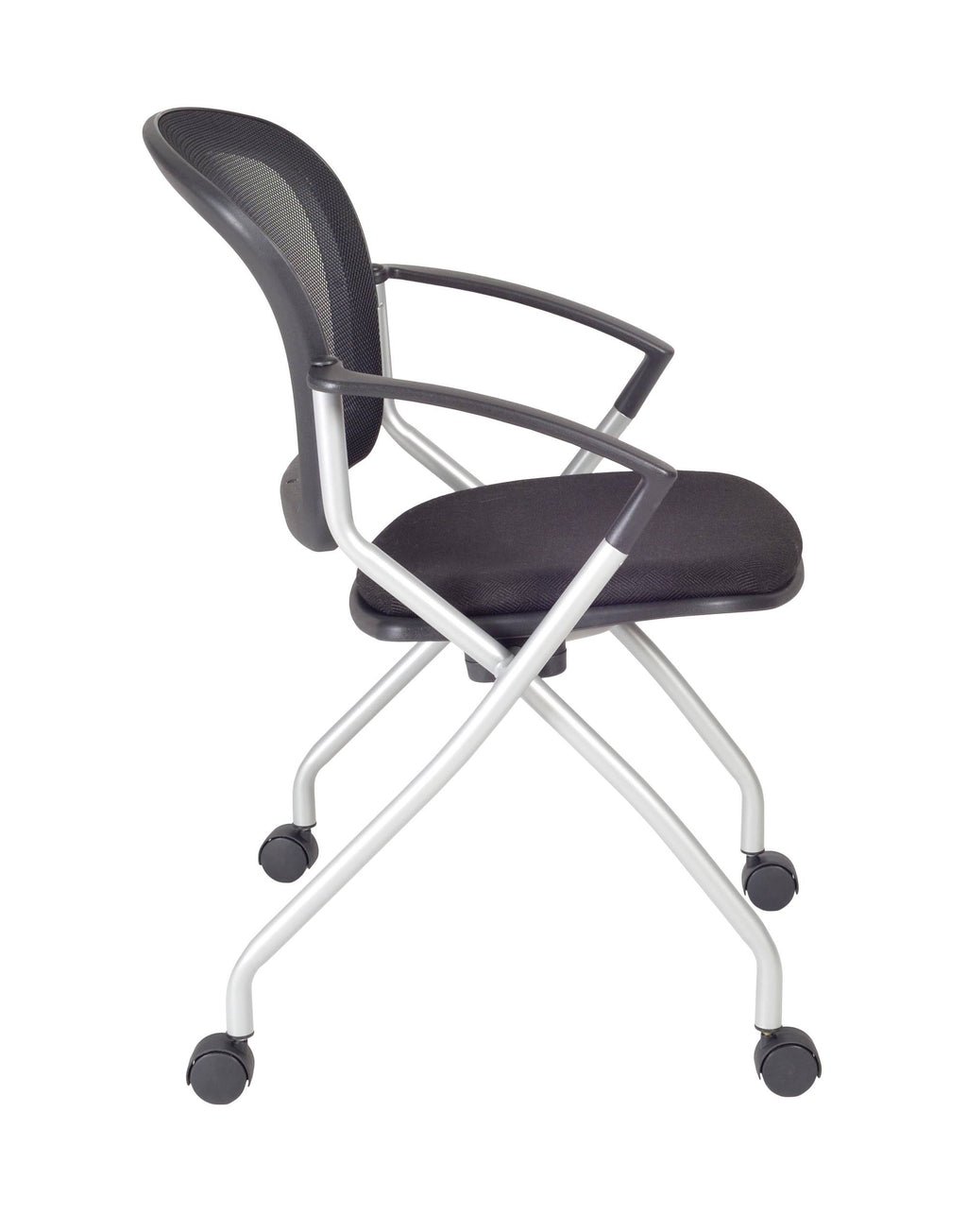 48 x 24 in. Grey Training Table & 2 Black Nesting Chairs J904